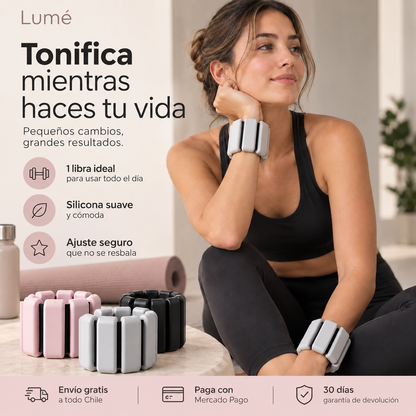 Lumé - 2 Pesas de Silicona para Muñeca y Tobillo | Tonifica sin Gimnasio